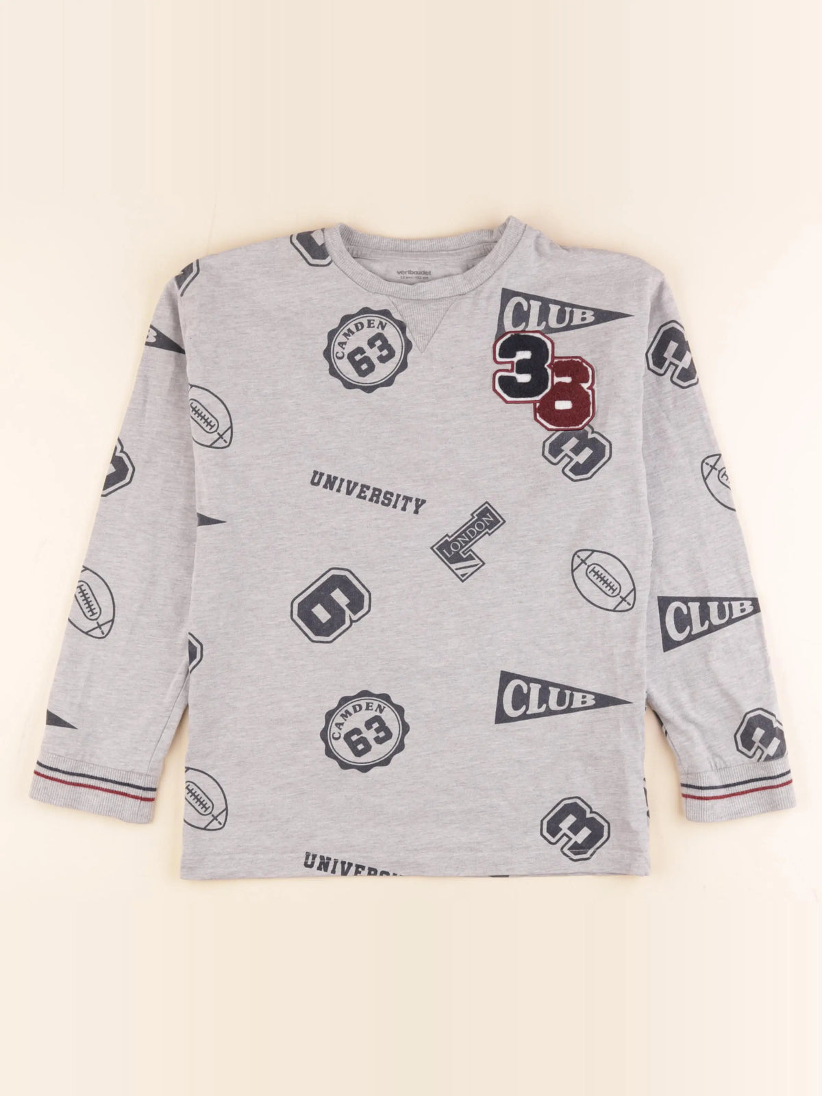 Vertbaudet - tee-shirt gris - 12 ans