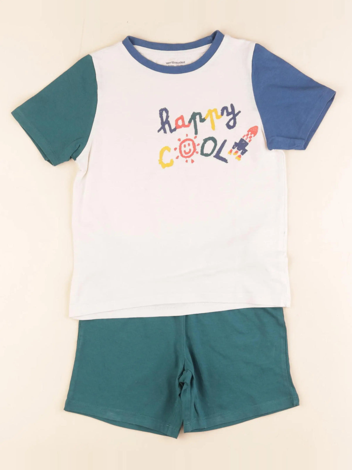 Vertbaudet - pyjama coton vert - 5 ans
