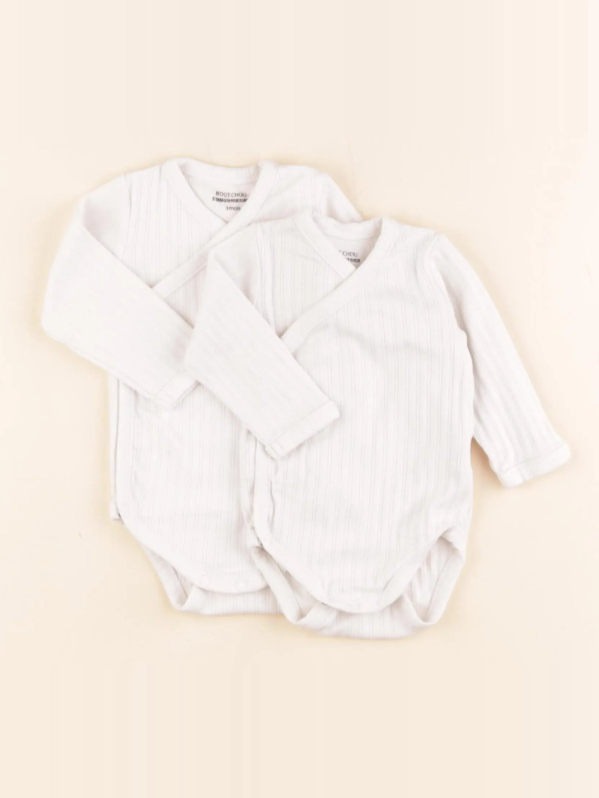 Boutchou - lot de 2 bodies en coton blanc - 1 mois