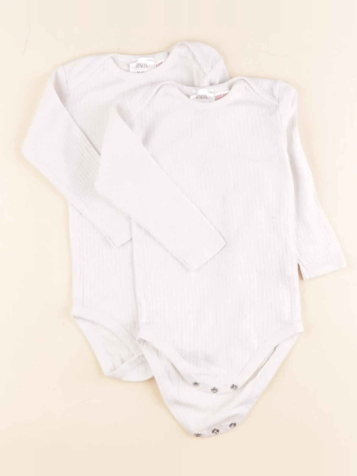 Zara - lot de 2 bodies en coton blanc - 12/18 mois