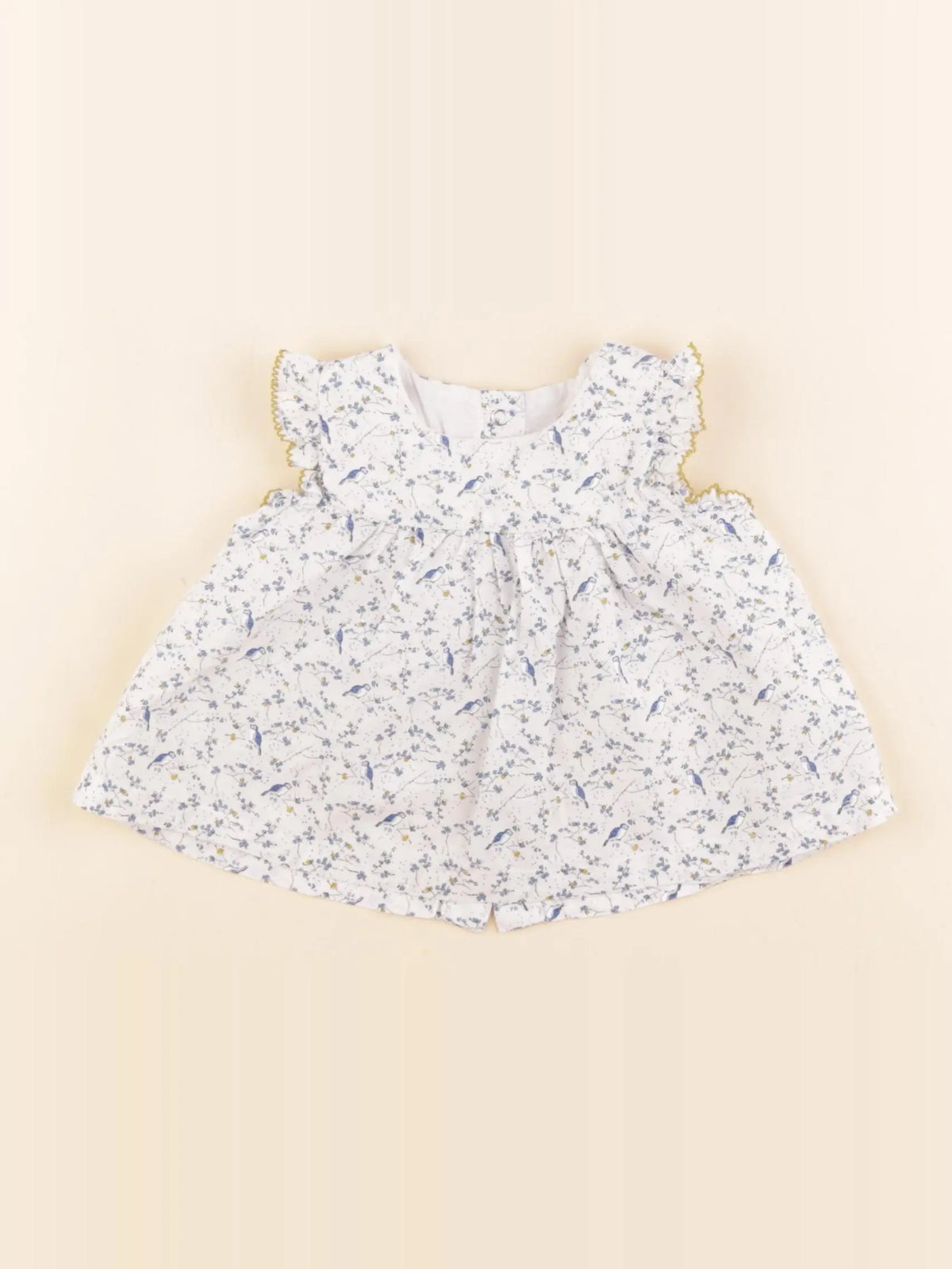 Petit Bateau - blouse blanc, bleu - 6 mois