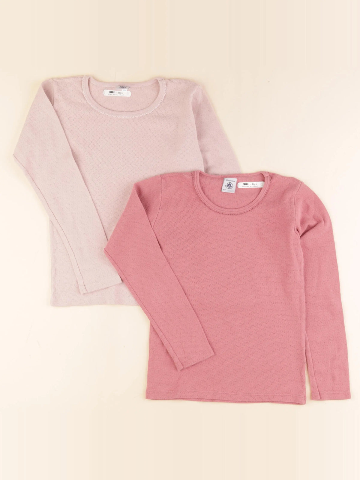 Petit Bateau - lot de 2 maillots de corps rose - 10 ans