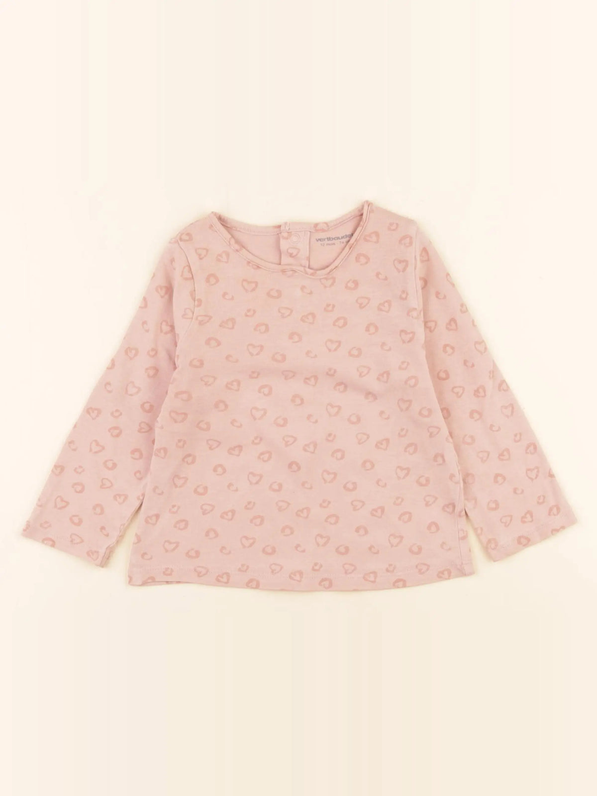 Vertbaudet - tee-shirt rose - 12 mois