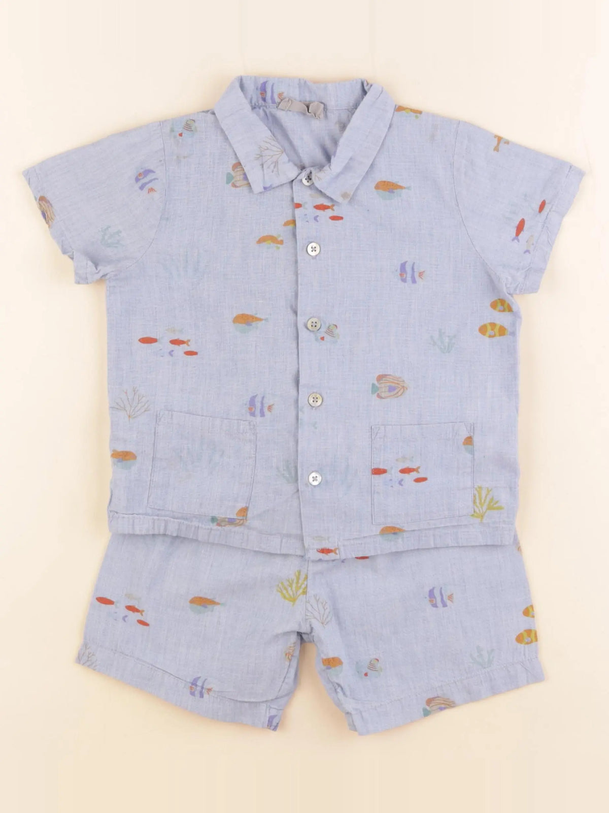 Boutchou - pyjama coton bleu - 24 mois