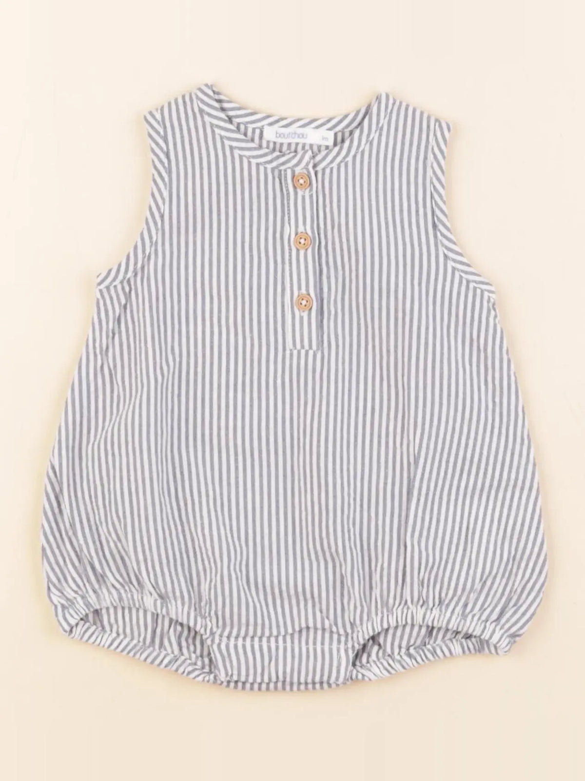 Boutchou - combinaison blanc, bleu - 1 mois