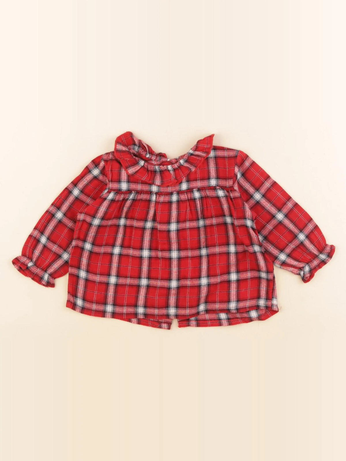 Vertbaudet - blouse rouge - 6 mois