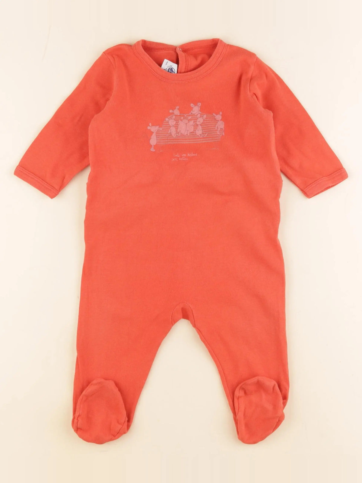 Petit Bateau - pyjama coton orange - 6 mois