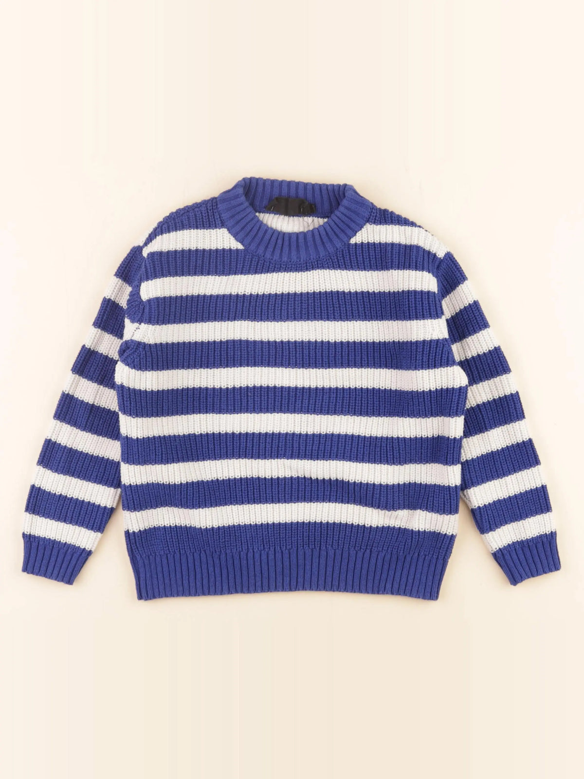 Monoprix - pull bleu, blanc - 4 ans