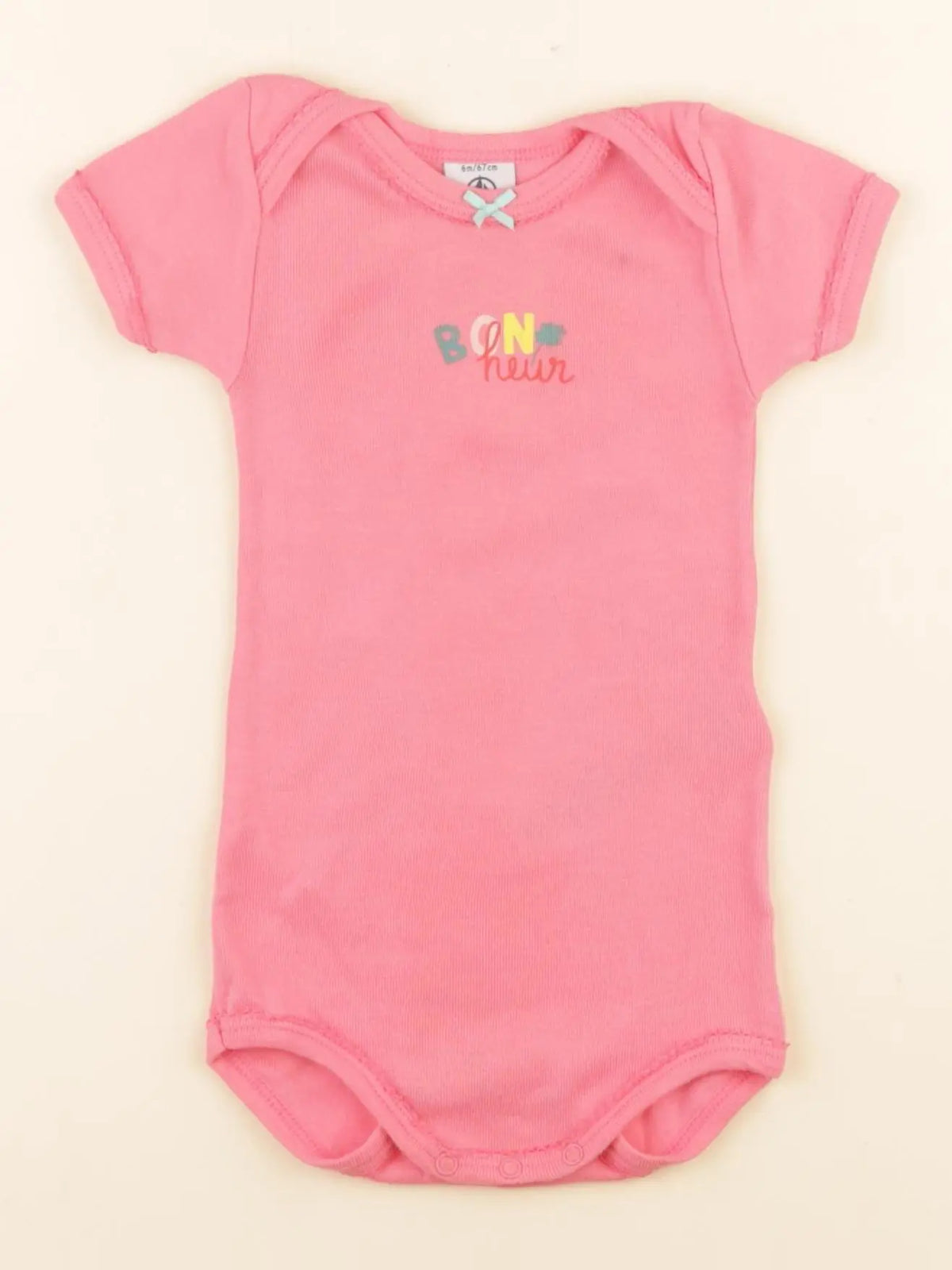 Petit Bateau - body rose - 6 mois