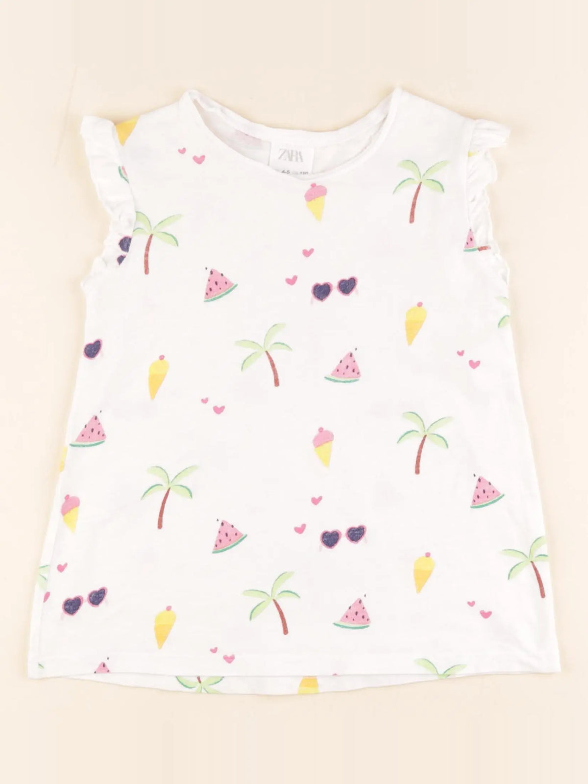 Zara - tee-shirt blanc - 4/5 ans