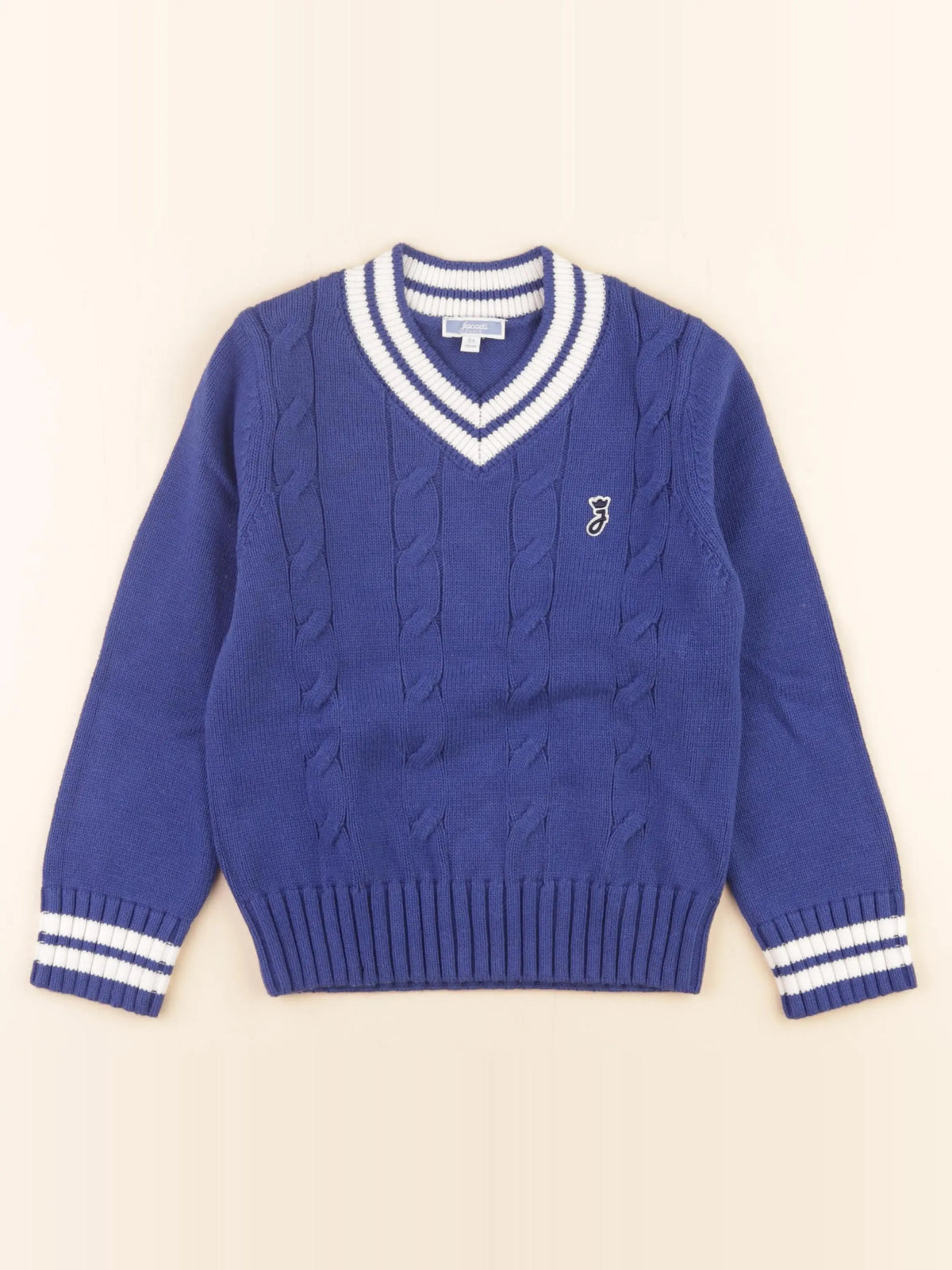 Jacadi - pull bleu, blanc - 6 ans