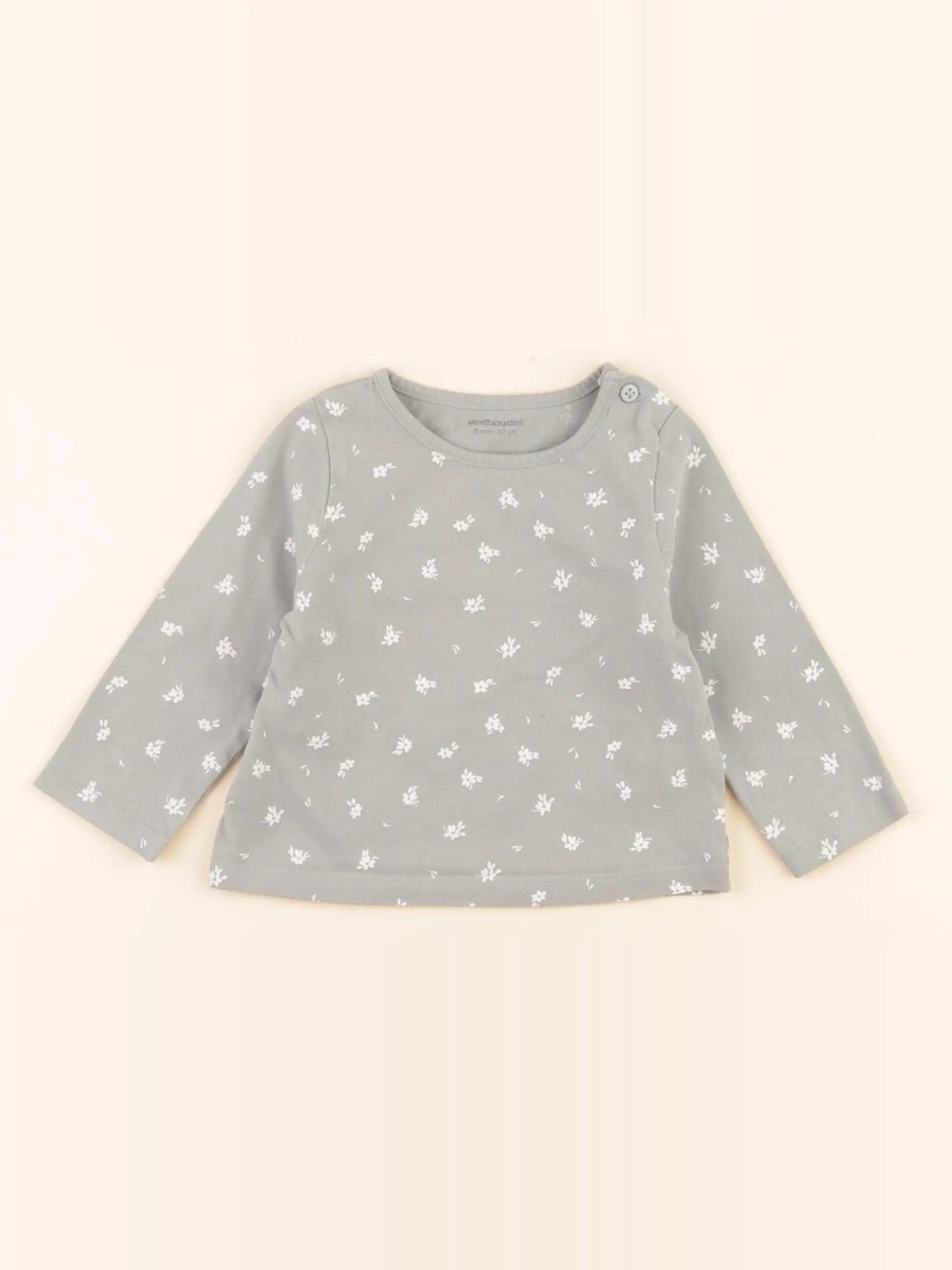 Vertbaudet - tee-shirt vert, blanc - 6 mois