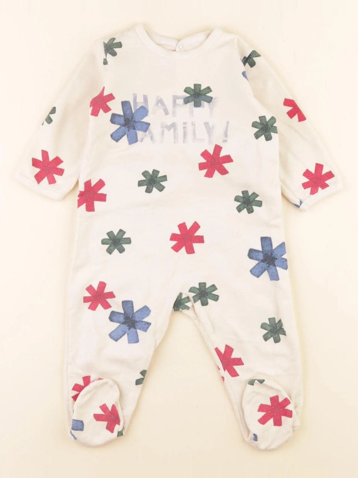 Petit Bateau - pyjama coton beige - 12 mois