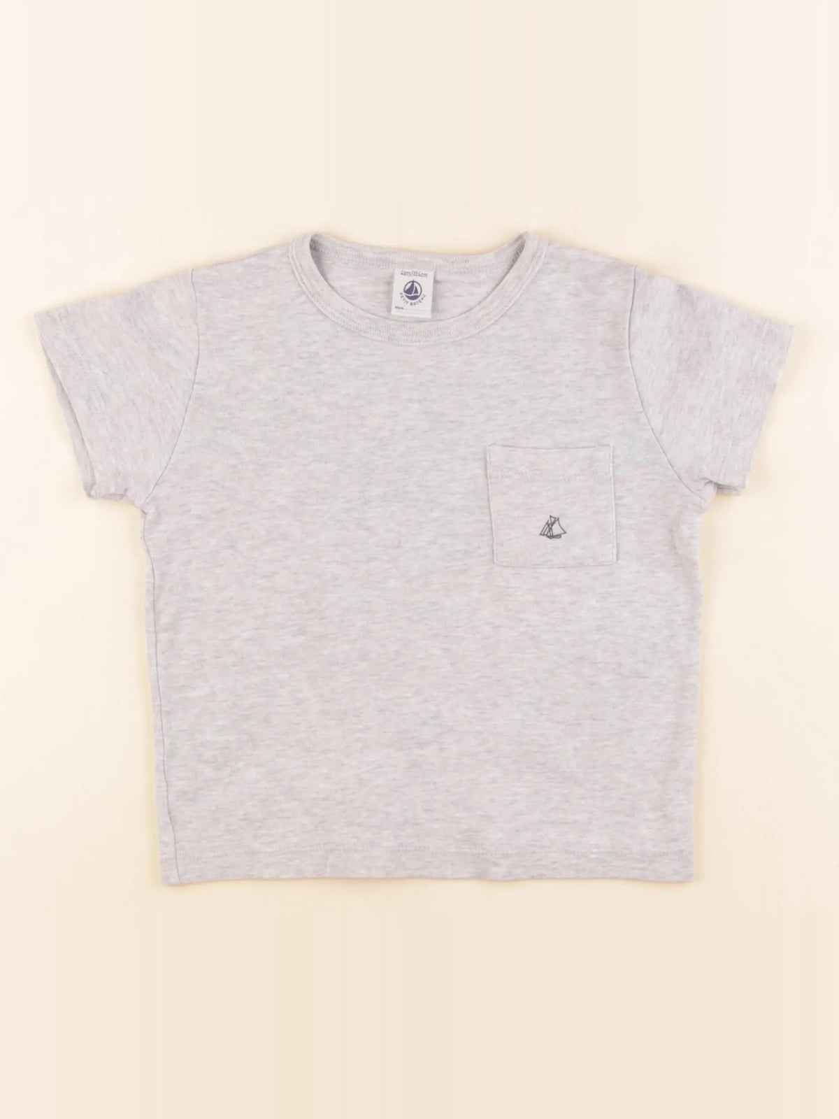 Petit Bateau - maillot de corps gris - 4 ans