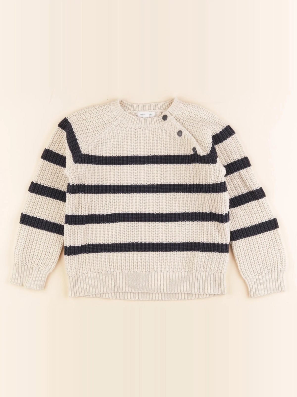 Vertbaudet - pull beige, bleu - 5 ans