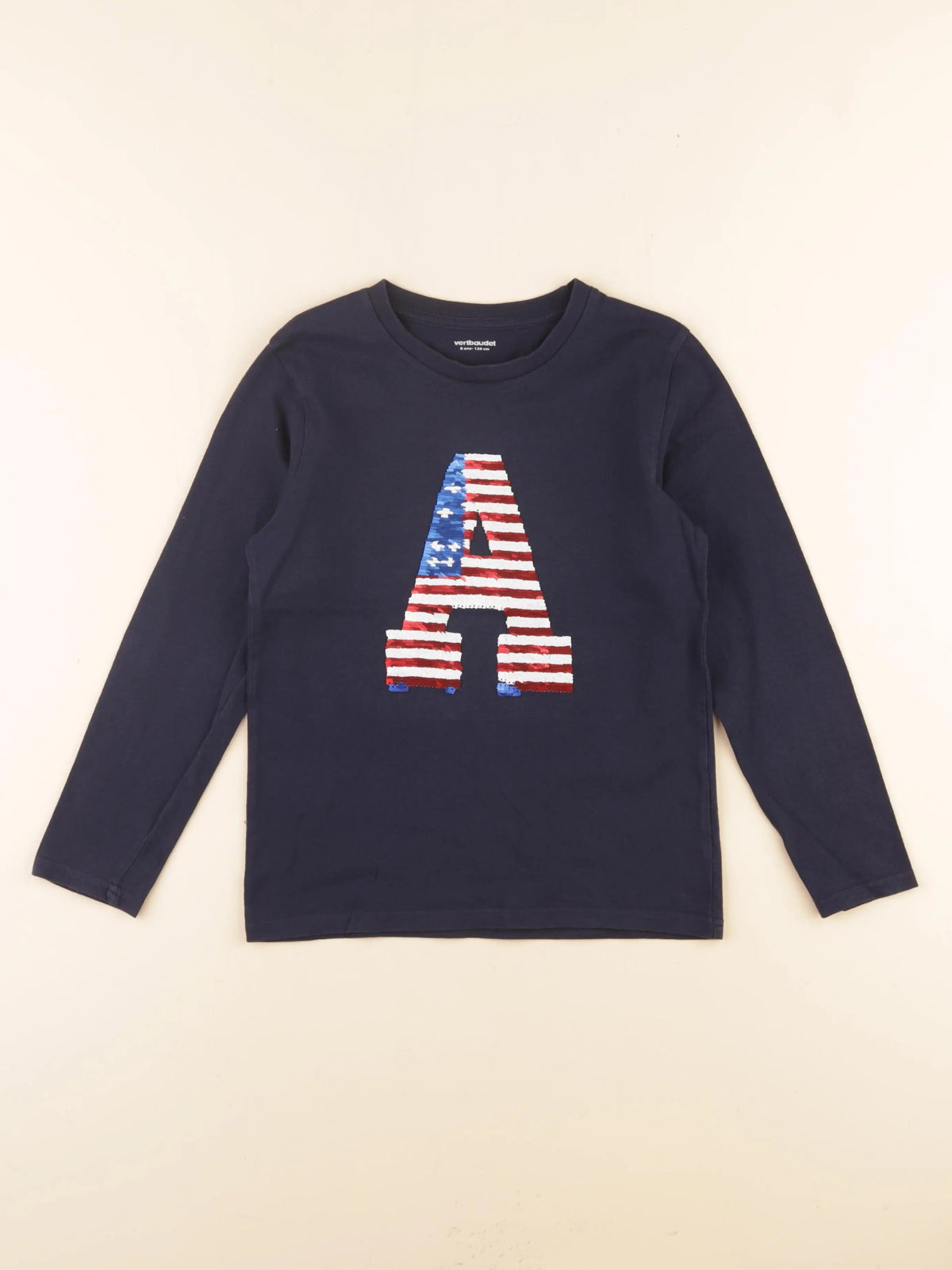 Vertbaudet - tee-shirt bleu - 8 ans