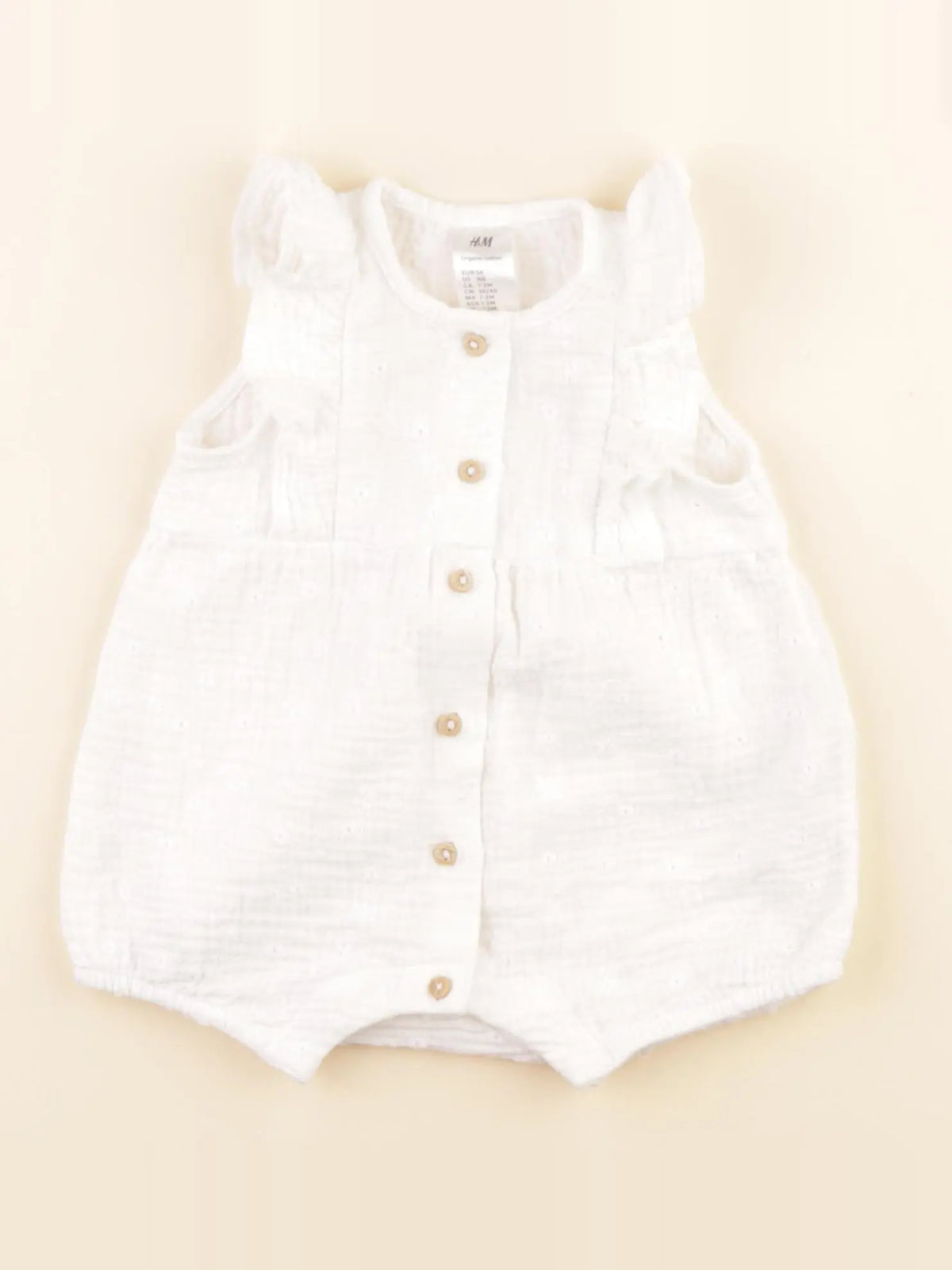 H&M - combinaison blanc - 1/2 mois
