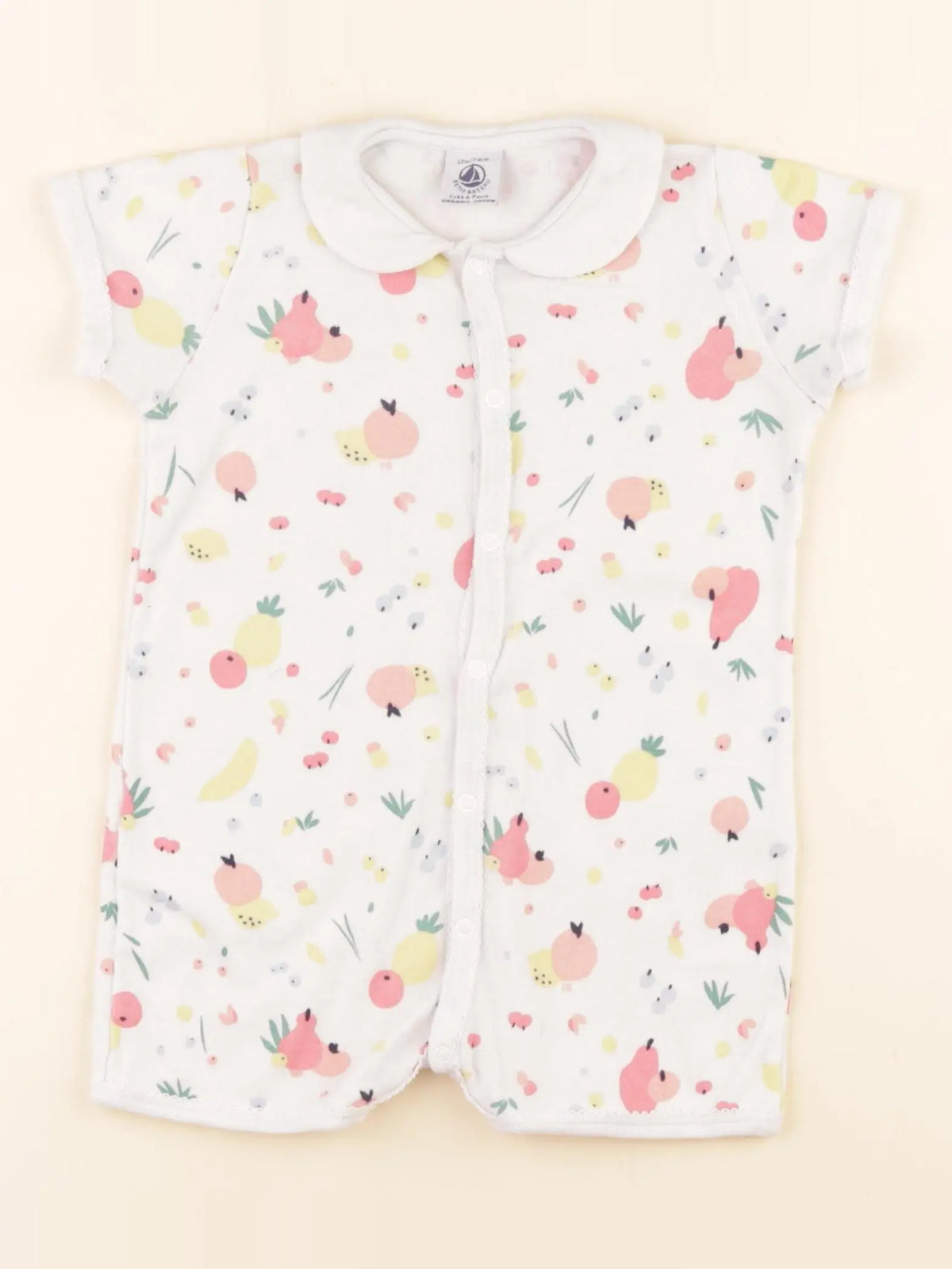 Petit Bateau - pyjama coton blanc - 12 mois
