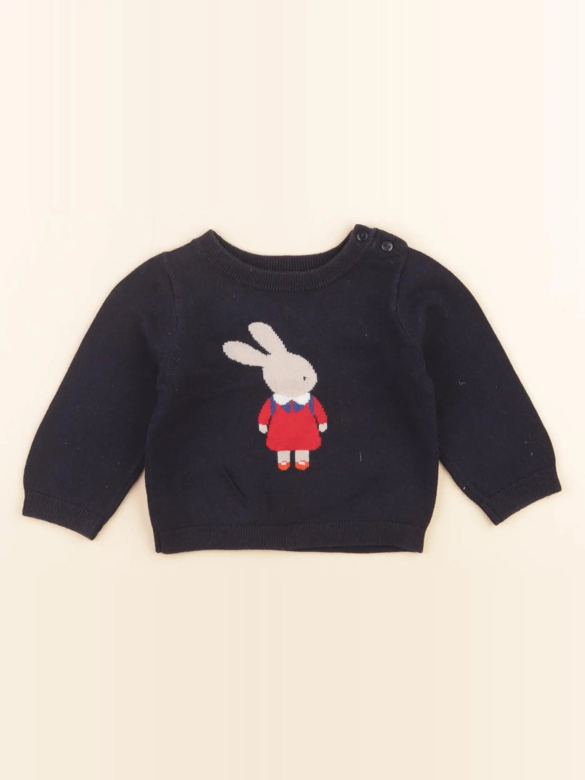 Jacadi - pull imprimé au dos bleu - 6 mois