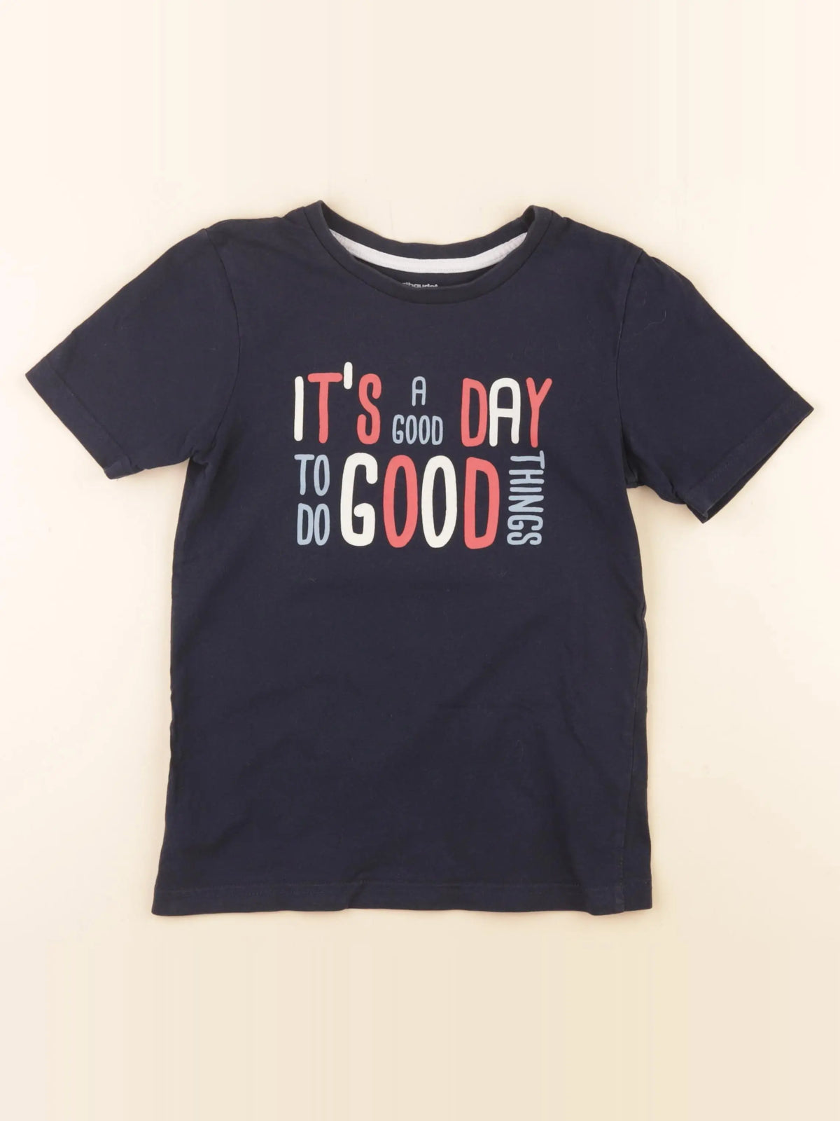 Vertbaudet - tee-shirt bleu - 8 ans