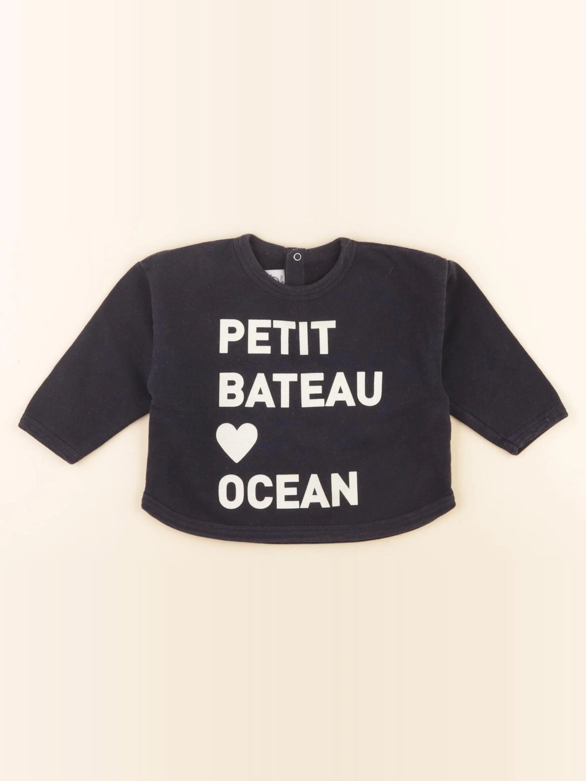 Petit Bateau - sweat bleu - 18 mois