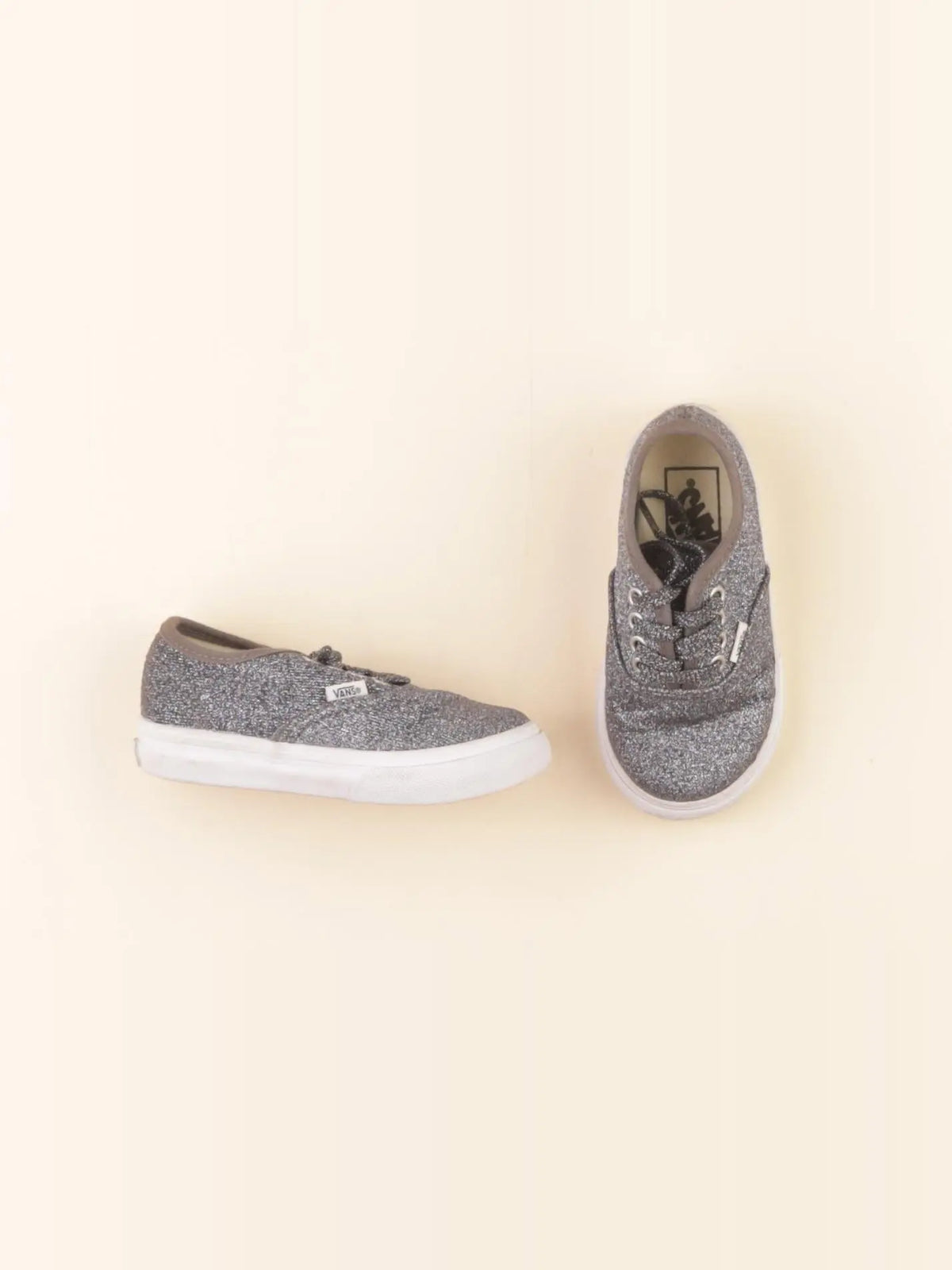 Vans - tennis à scratch/ lacets gris, argent - pointure 22