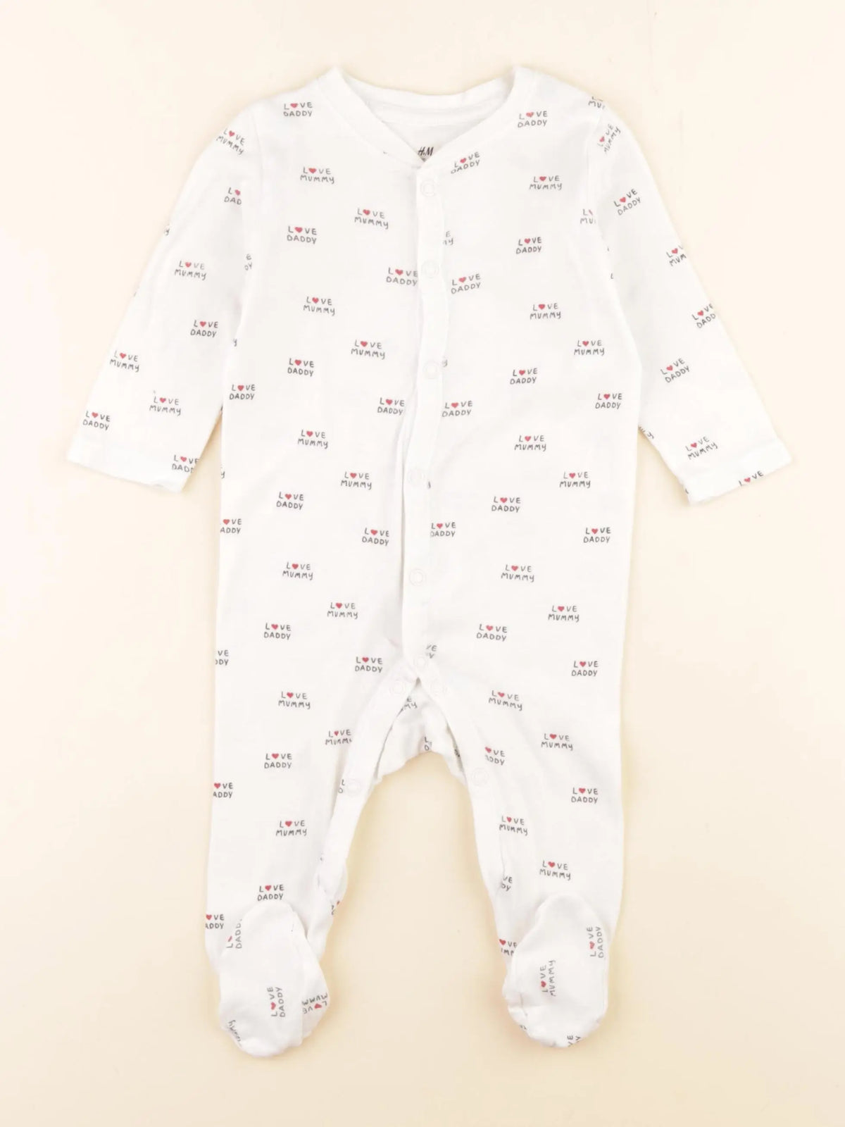 H&M - pyjama coton blanc - 6 mois