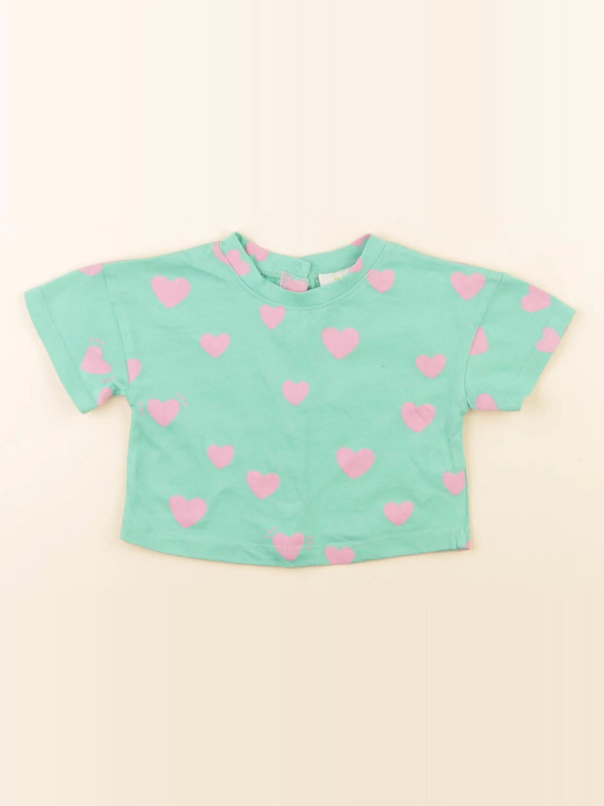 Tape à l'oeil - tee-shirt vert, rose - 3 mois