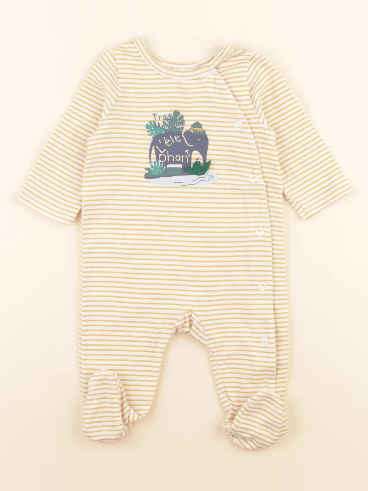 Tape à l'oeil - pyjama coton jaune - 3 mois