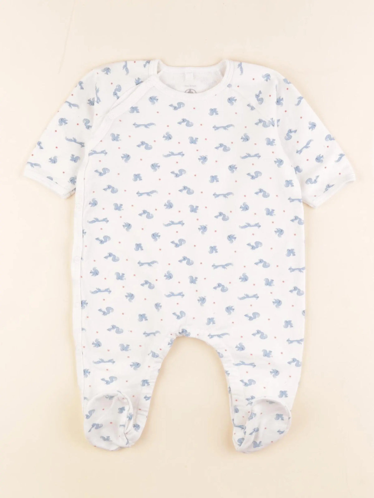 Petit Bateau - pyjama coton blanc - 6 mois