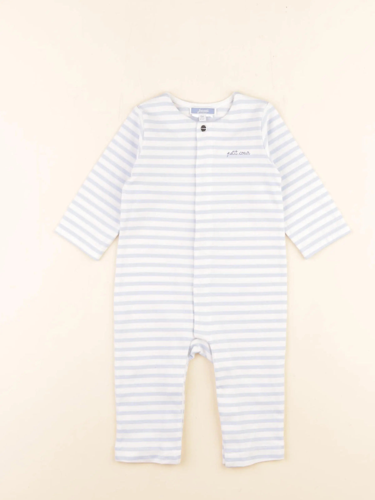 Jacadi - pyjama coton blanc, bleu - 6 mois