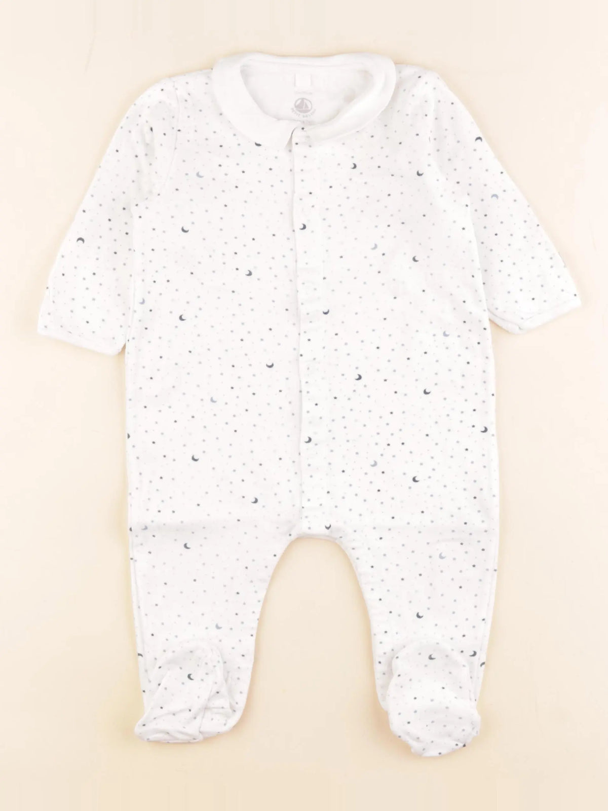 Petit Bateau - pyjama coton blanc - 12 mois