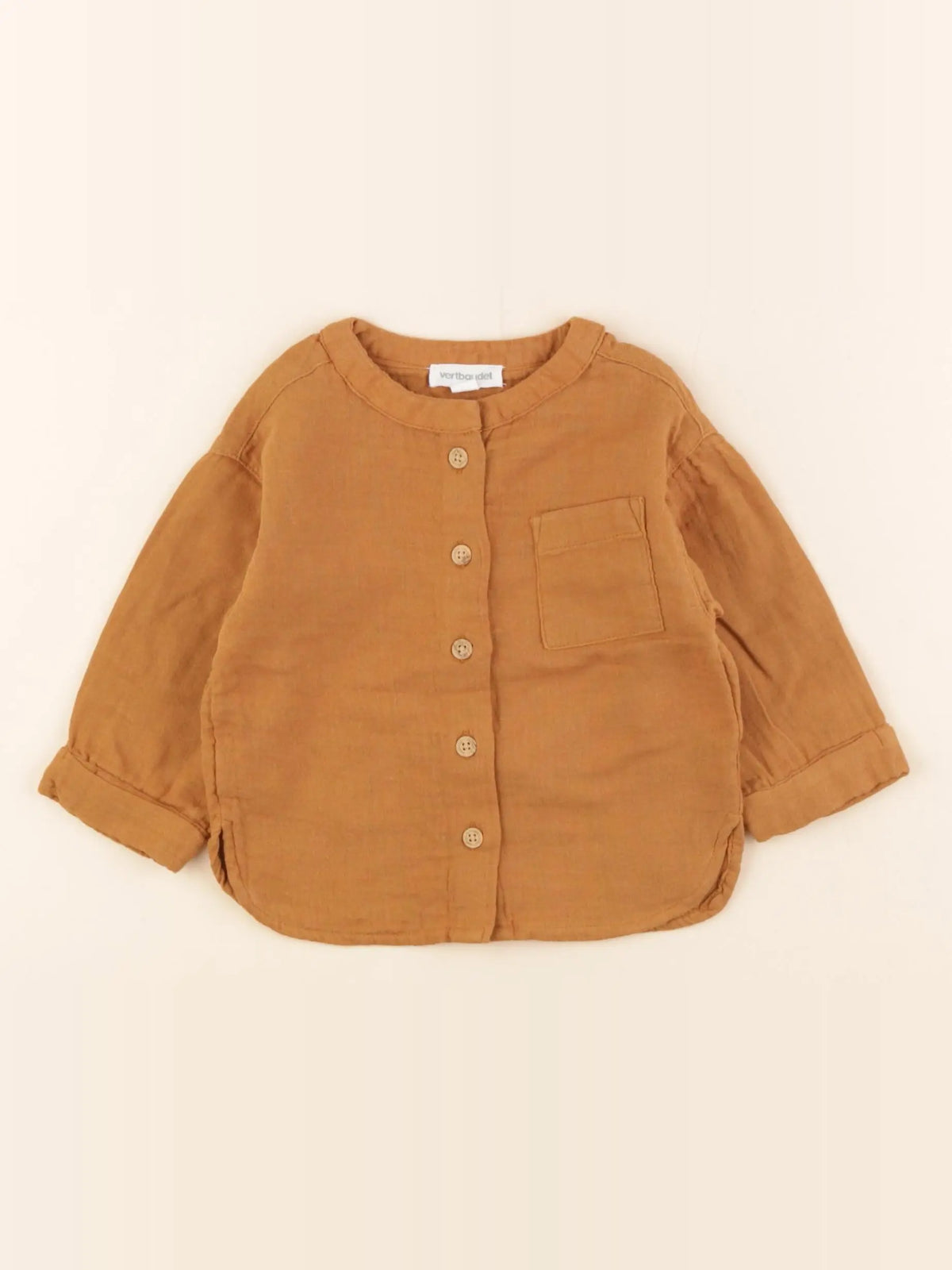 Vertbaudet - chemise marron - 9 mois