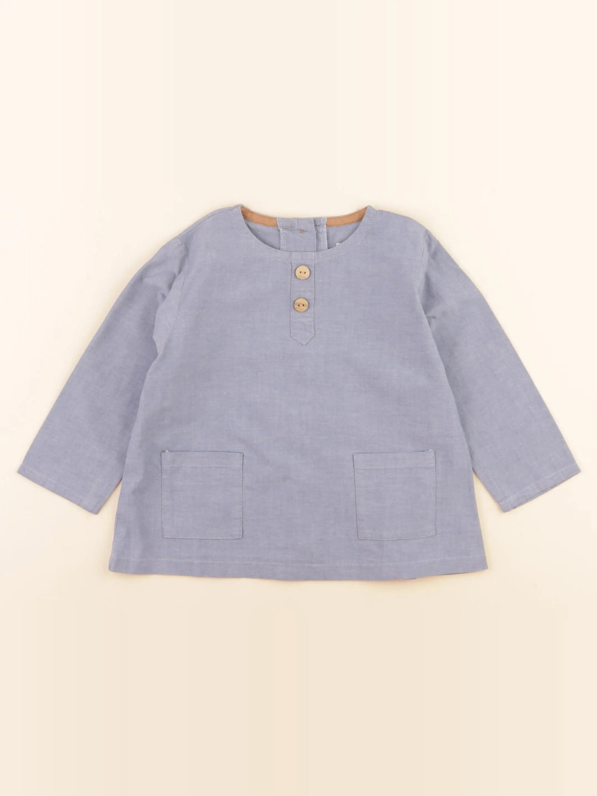 Frangin Frangine - chemise bleu - 2 ans