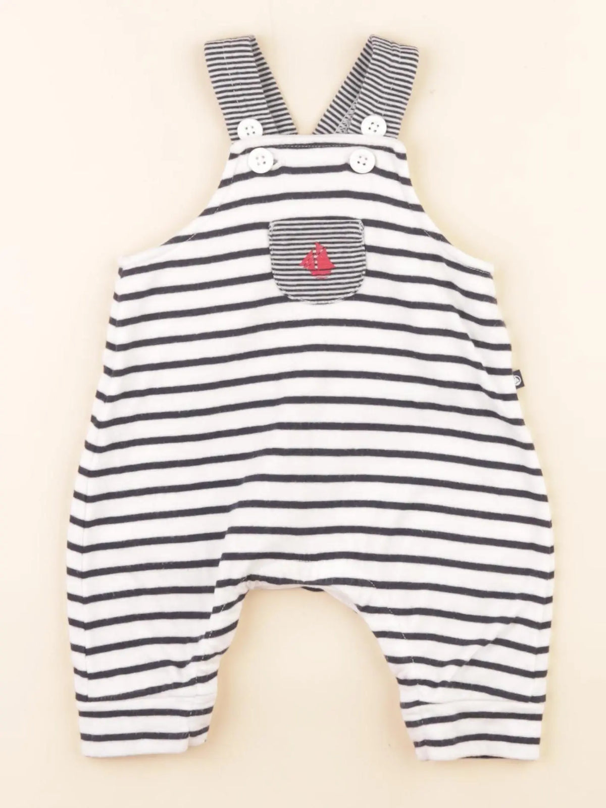 Petit Bateau - salopette blanc - 1 mois
