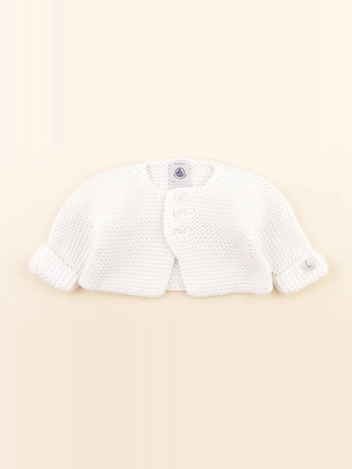 Petit Bateau - gilet blanc - 0 mois