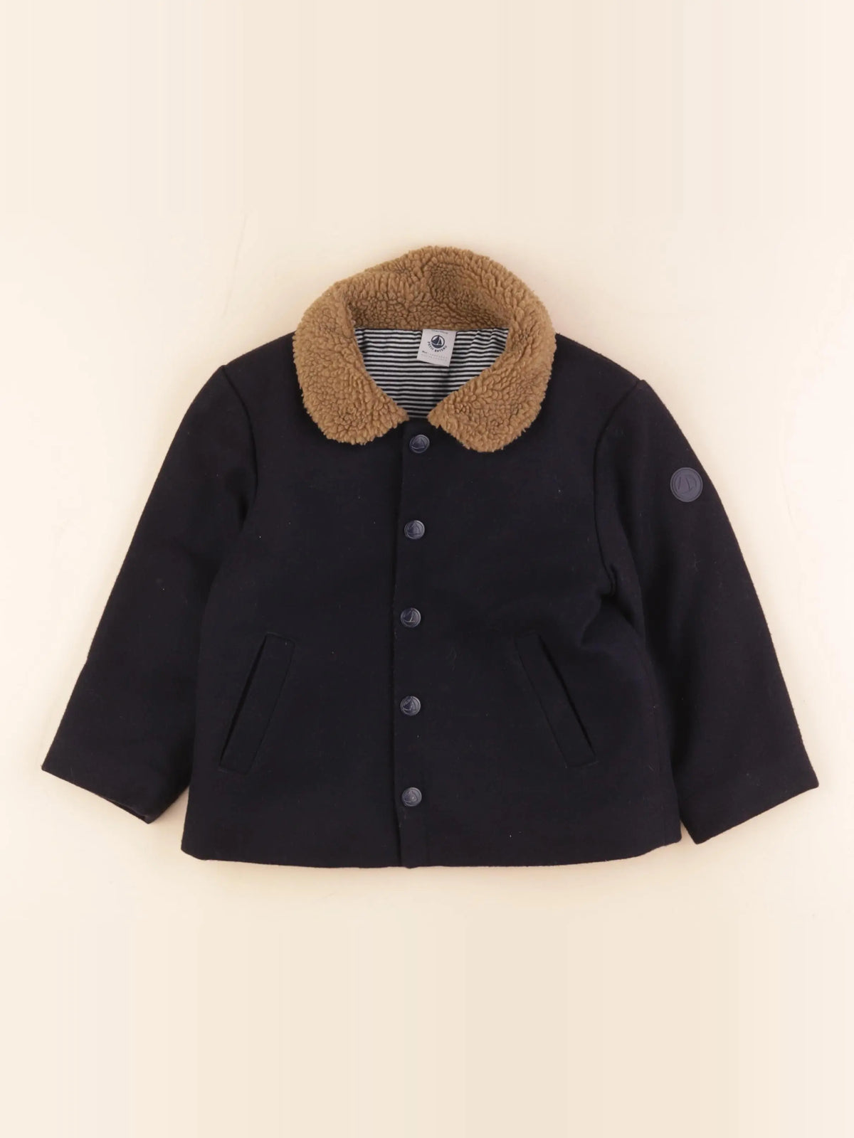 Petit Bateau - manteau bleu - 36 mois
