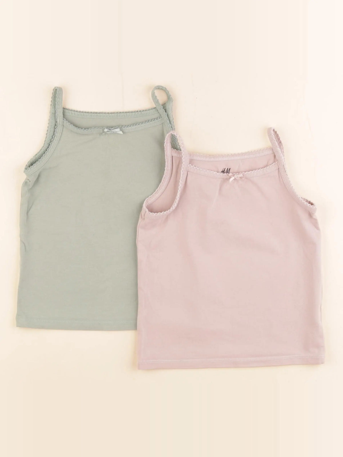 H&M - lot de 2 maillots de corps rose - 2/4 ans