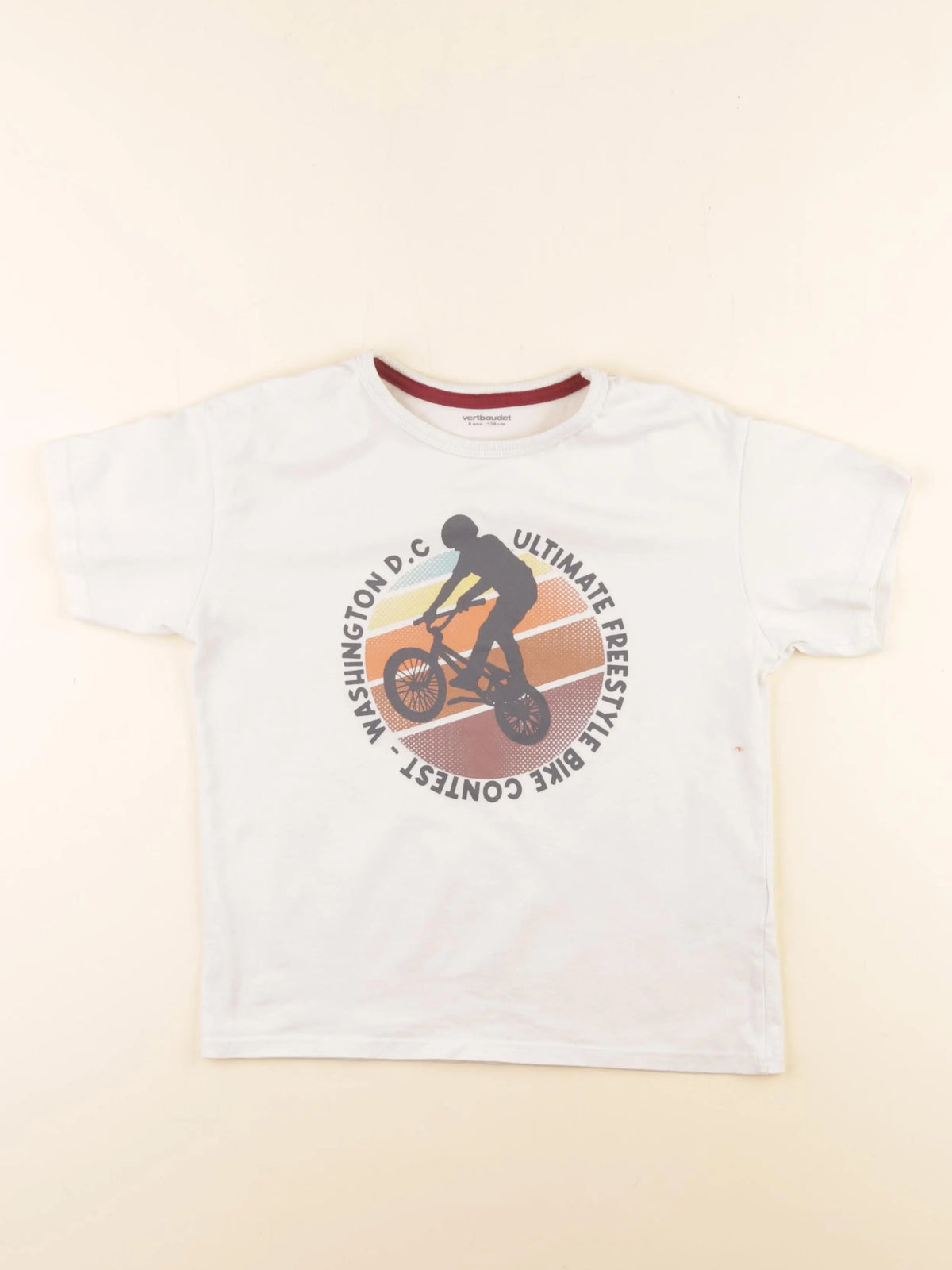 Vertbaudet - tee-shirt blanc - 8 ans