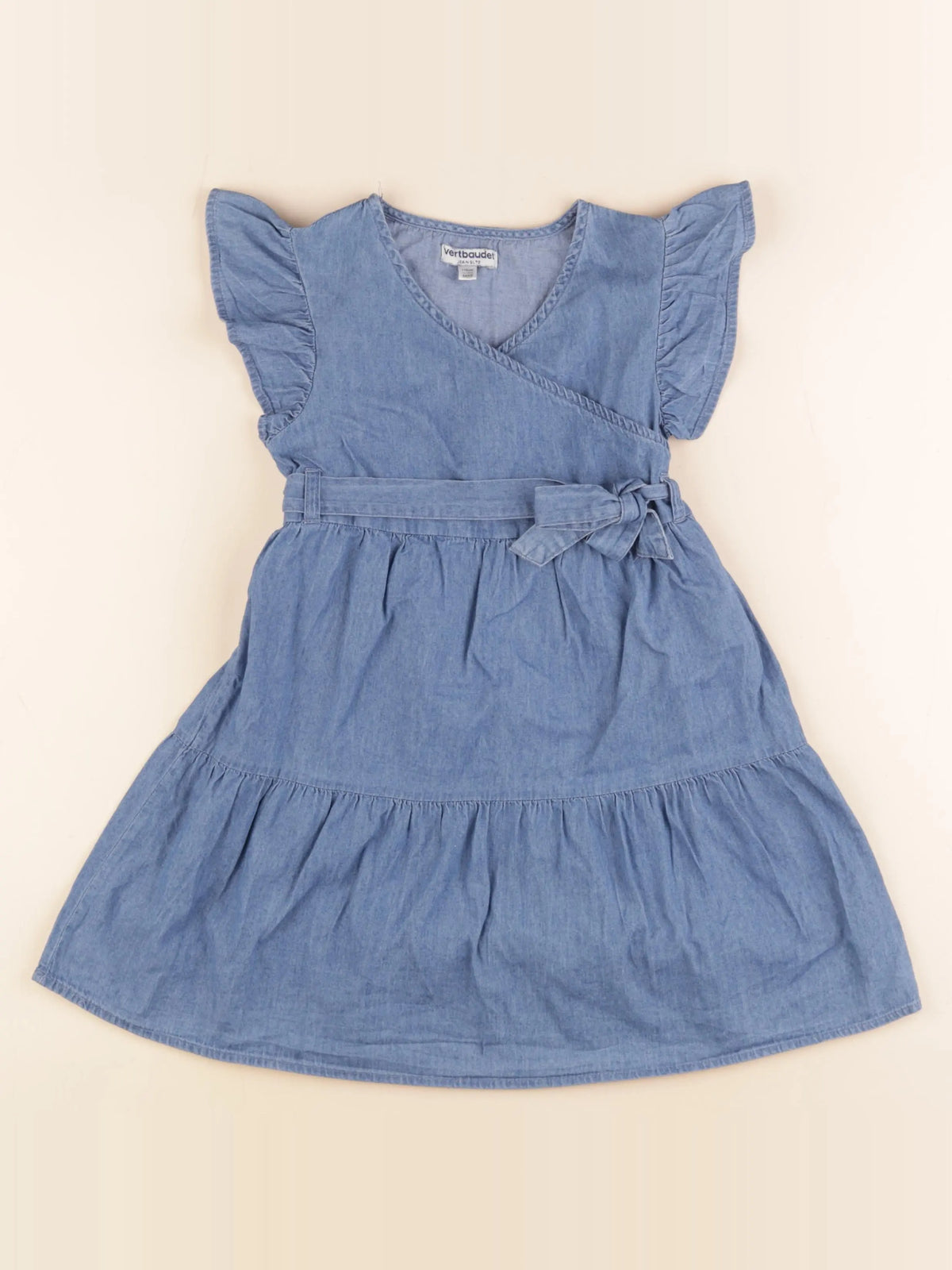 Vertbaudet - robe coton bleu - 6 ans