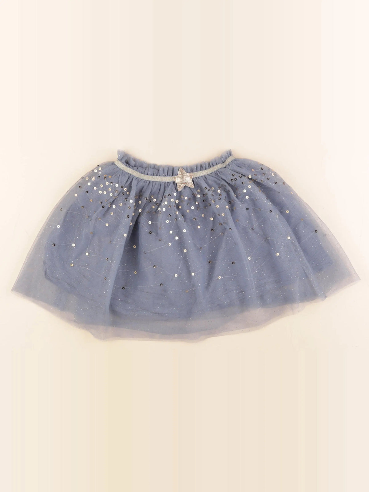 Vertbaudet - jupe coton bleu - 7 ans