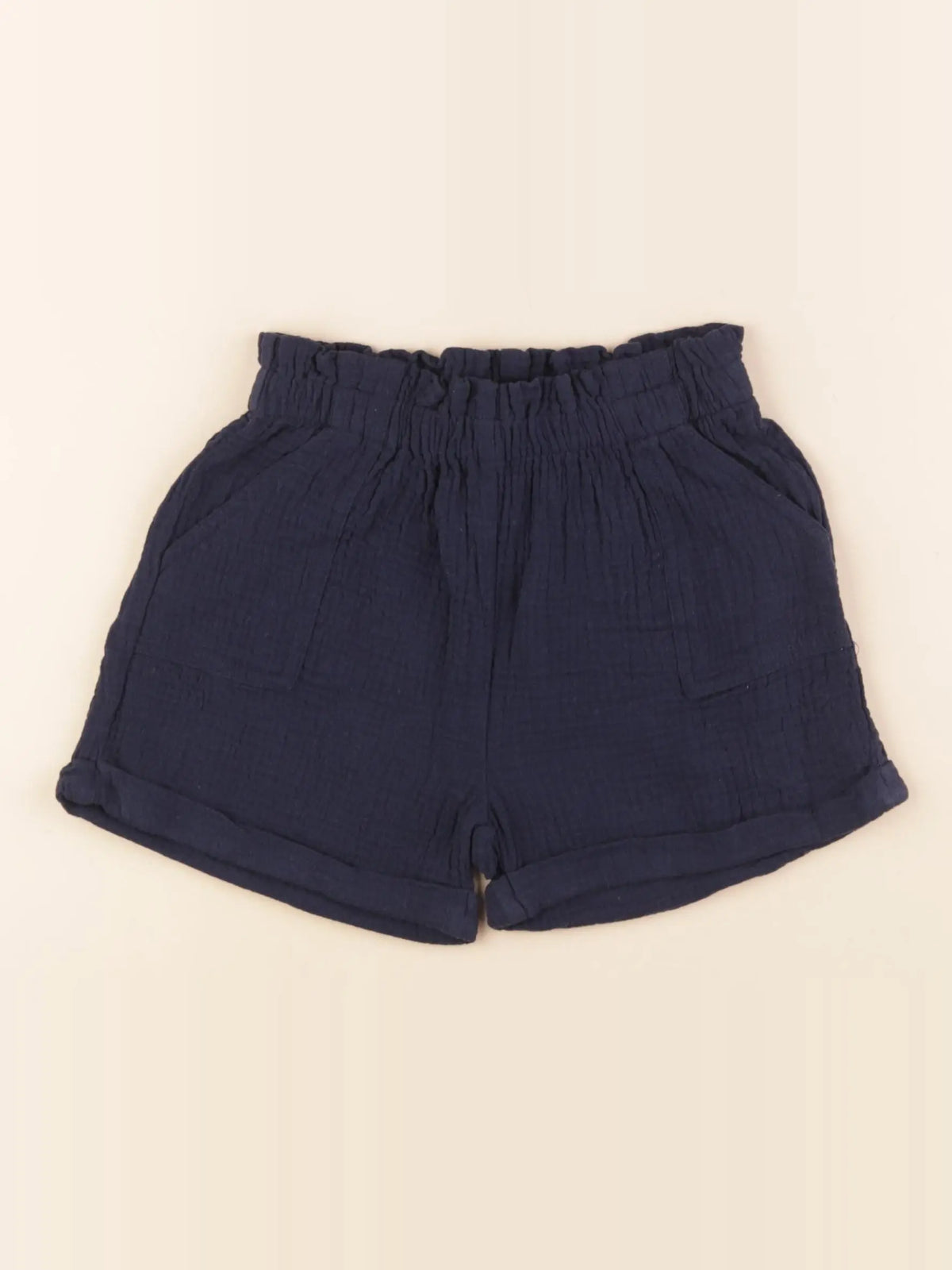 Vertbaudet - short coton bleu - 7 ans
