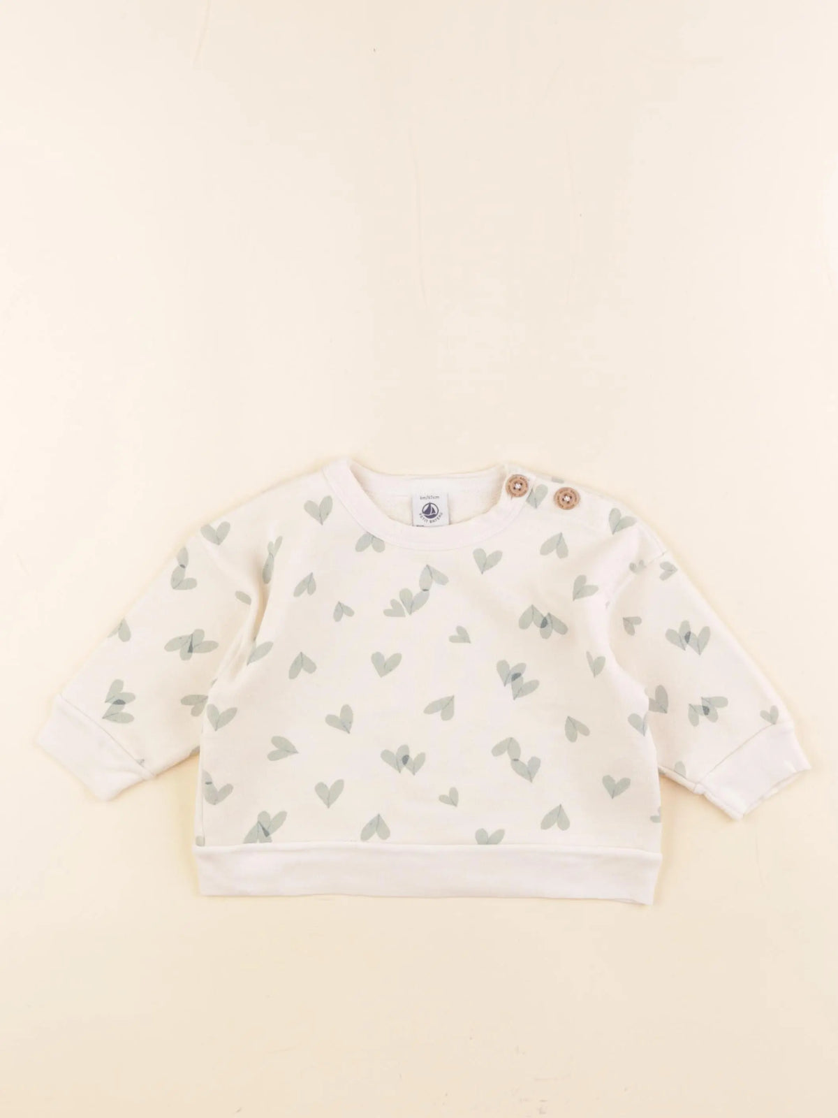 Petit Bateau - sweat beige - 6 mois
