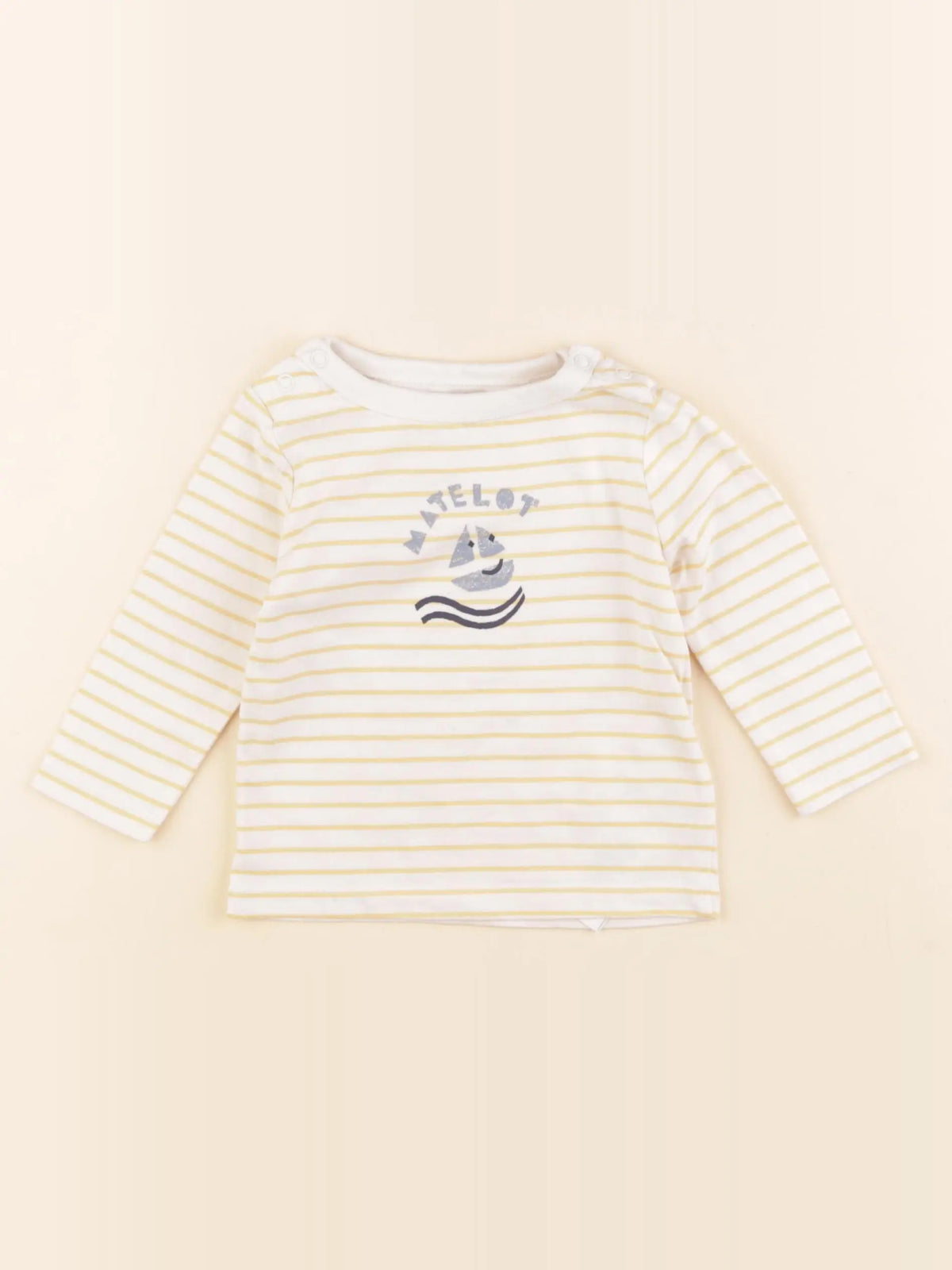 Cyrillus - tee-shirt beige, jaune - 9 mois