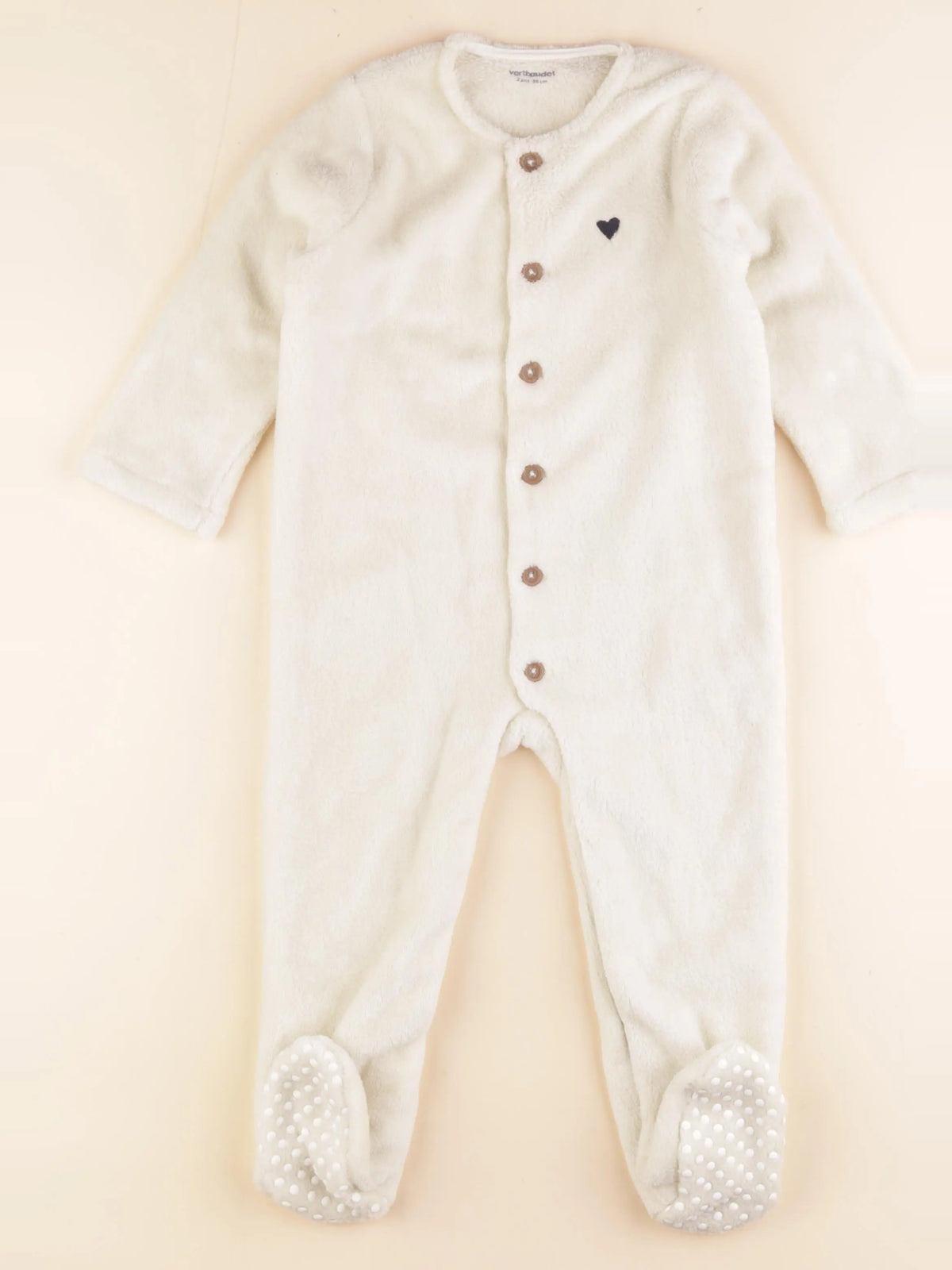 Vertbaudet - sur-pyjama beige - 2 ans