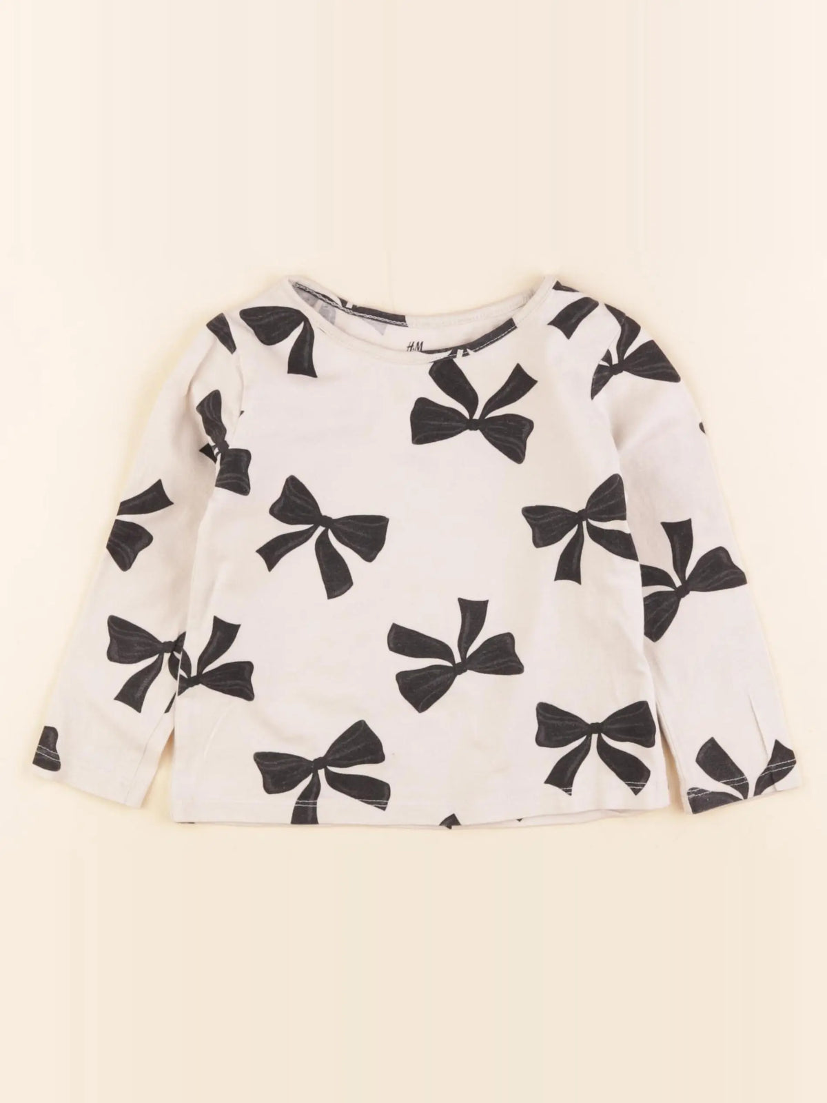 H&M - tee-shirt blanc, noir - 1 an à 2 ans
