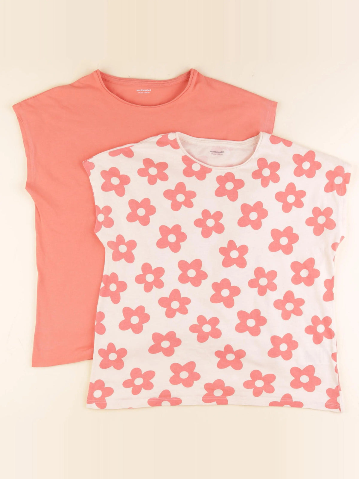 Vertbaudet - lot de 2 tee-shirts multicolore - 14 ans