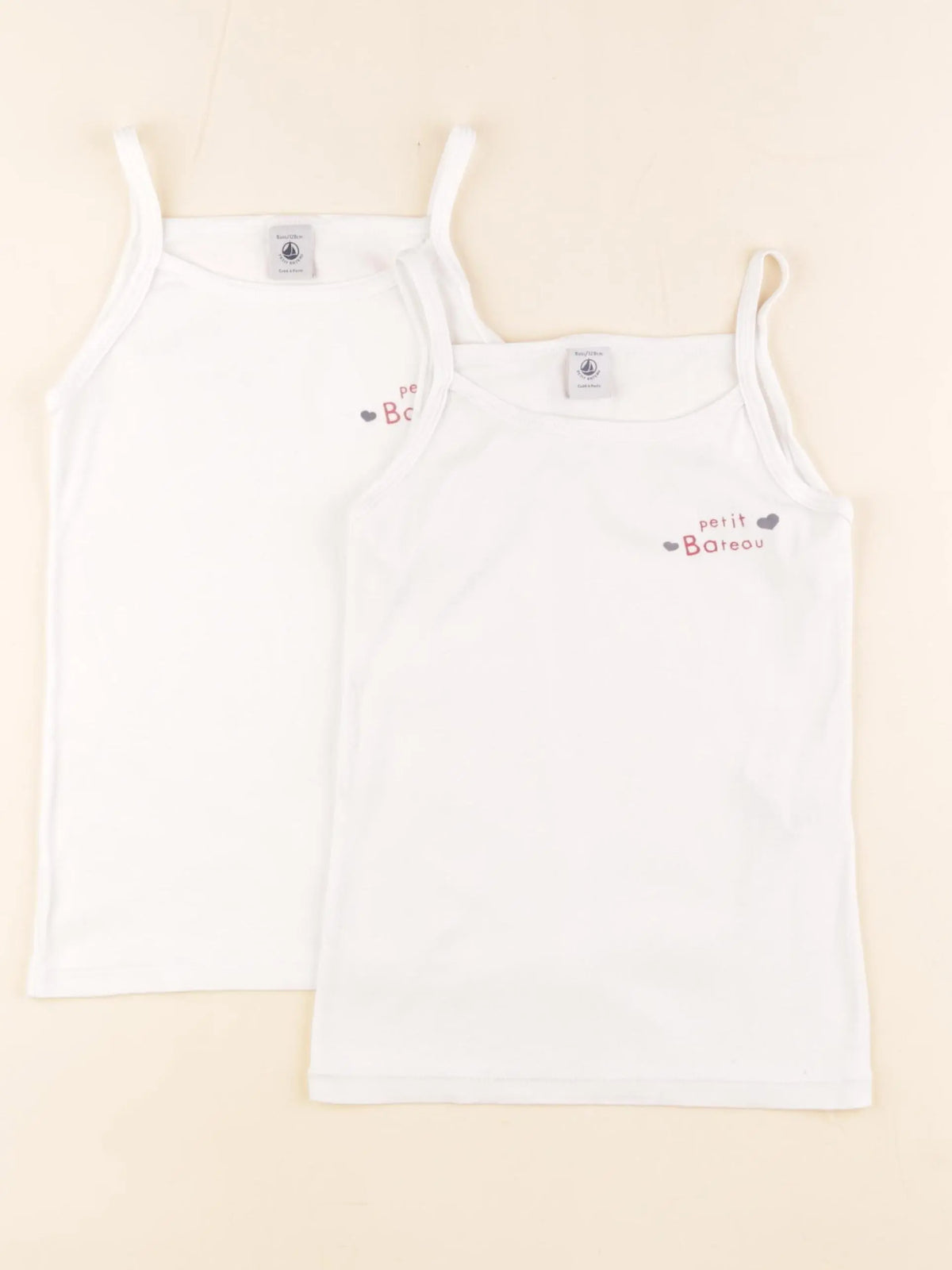 Petit Bateau - lot de 2 maillots de corps blanc - 8 ans