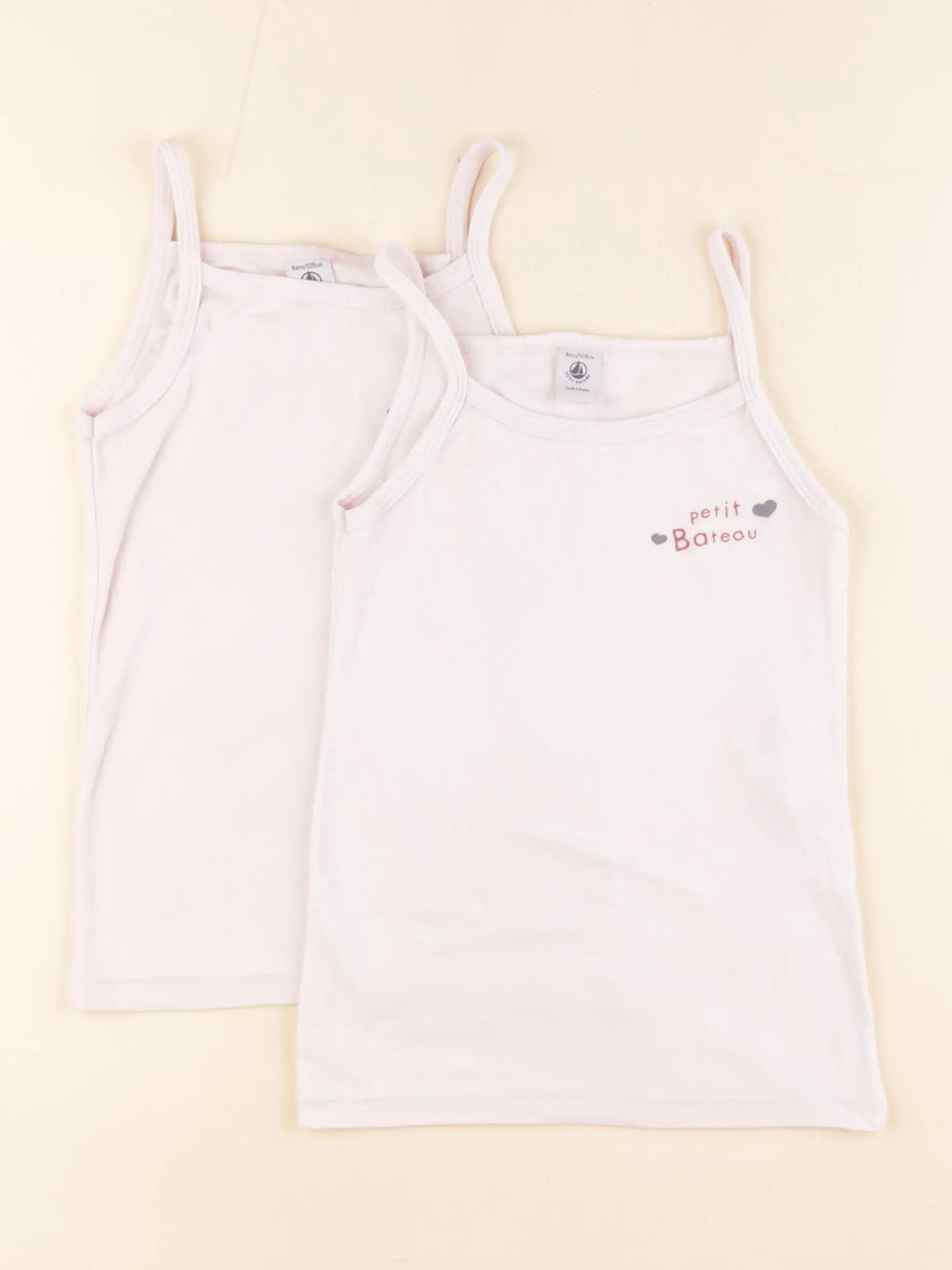 Petit Bateau - lot de 2 maillots de corps rose - 8 ans