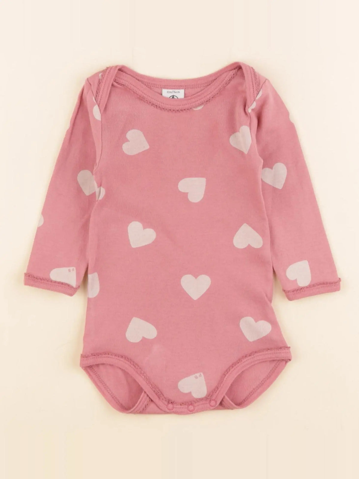 Petit Bateau - body rose - 12 mois